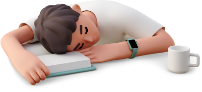 young man sleeping on book